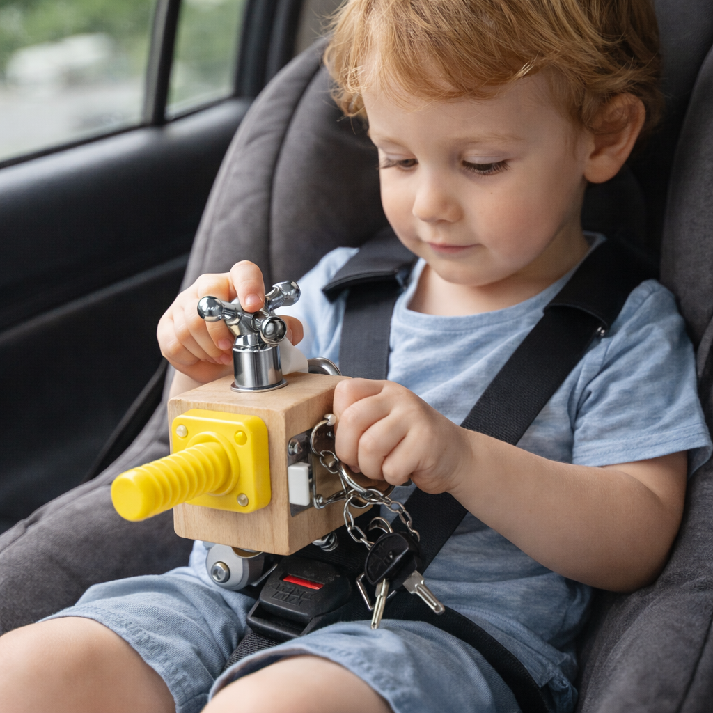 Montessori Busy Cube Wooden Activity Toy for Toddlers