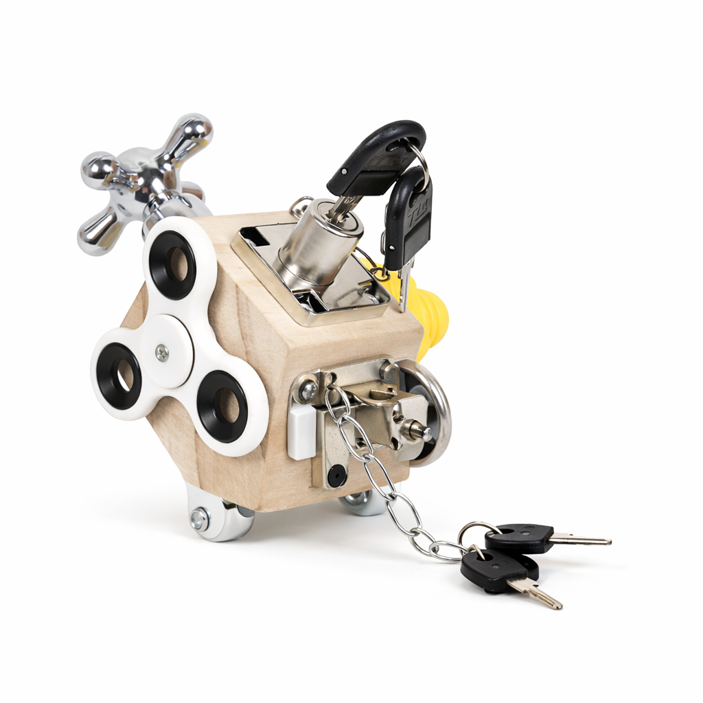 Montessori Busy Cube Wooden Activity Toy for Toddlers