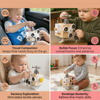 Cubo delle attività in legno Montessori per bambini piccoli