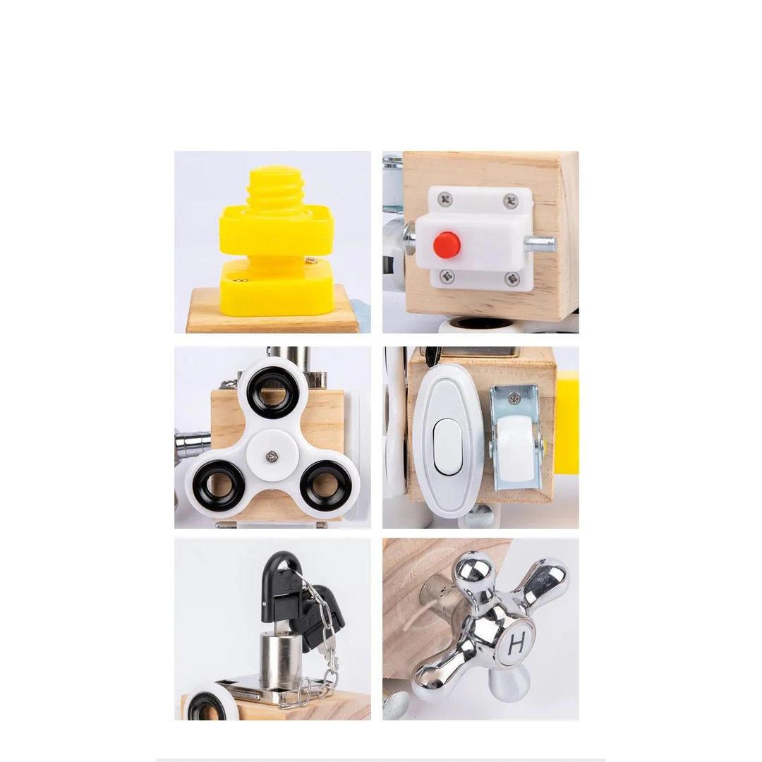 Montessori Busy Cube Wooden Activity Toy for Toddlers