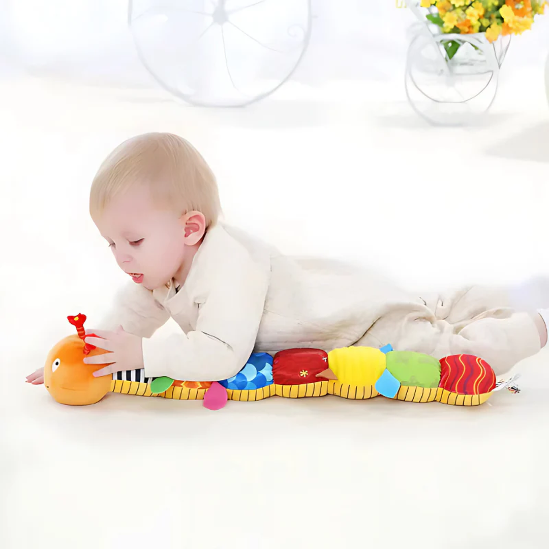 Plush Caterpillar Rattle Toy with Built In Music Module
