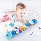 Juguete sonajero de oruga de peluche con módulo musical integrado