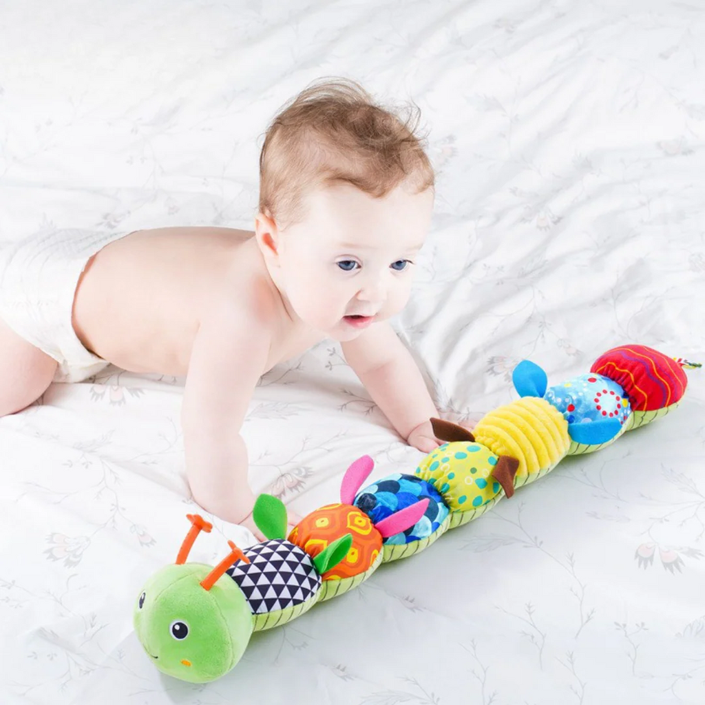 Juguete sonajero de oruga de peluche con módulo musical integrado