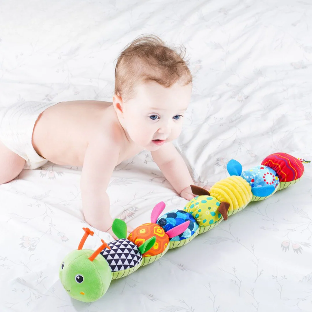 Plush Caterpillar Rattle Toy with Built In Music Module