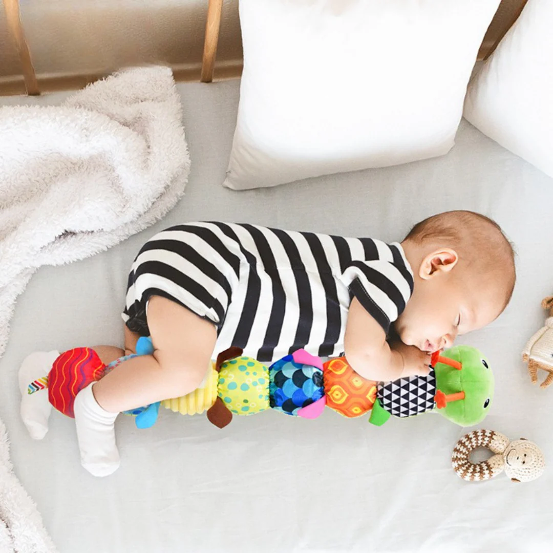 Plush Caterpillar Rattle Toy with Built In Music Module