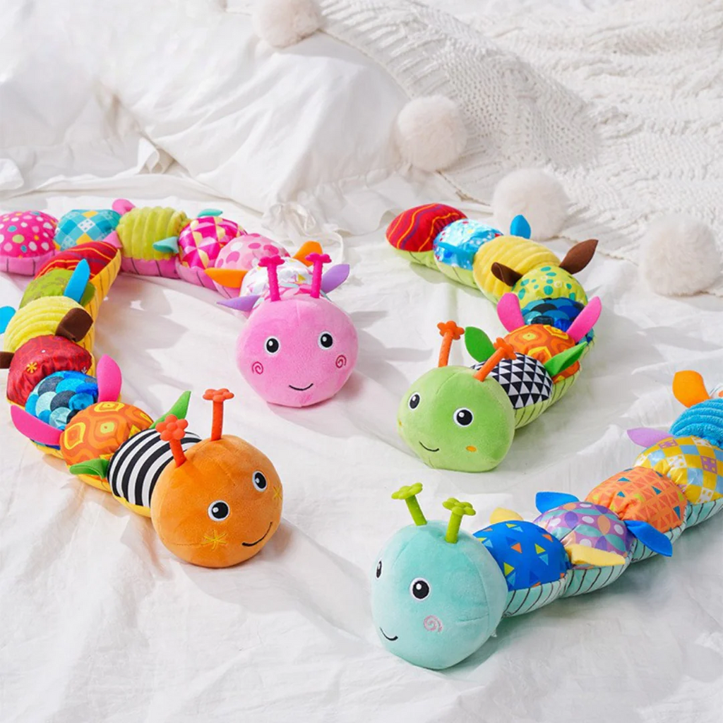 Plush Caterpillar Rattle Toy with Built In Music Module