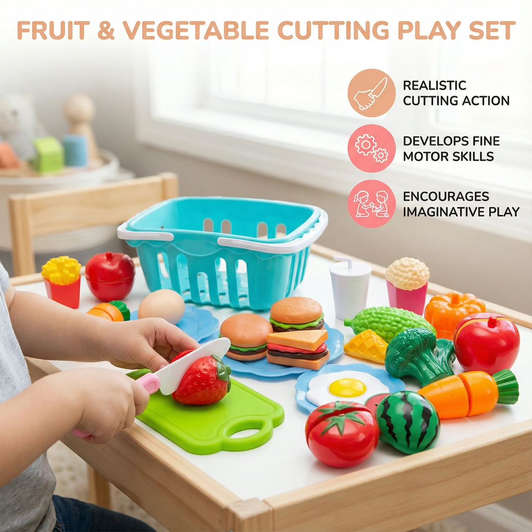 Cuttable Fruit and Vegetable Toy Play Set