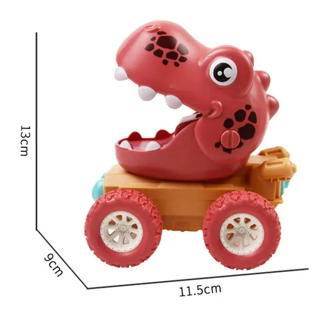 Push and Drive Dino Monster Truck Toy Car with Rolling Wheels