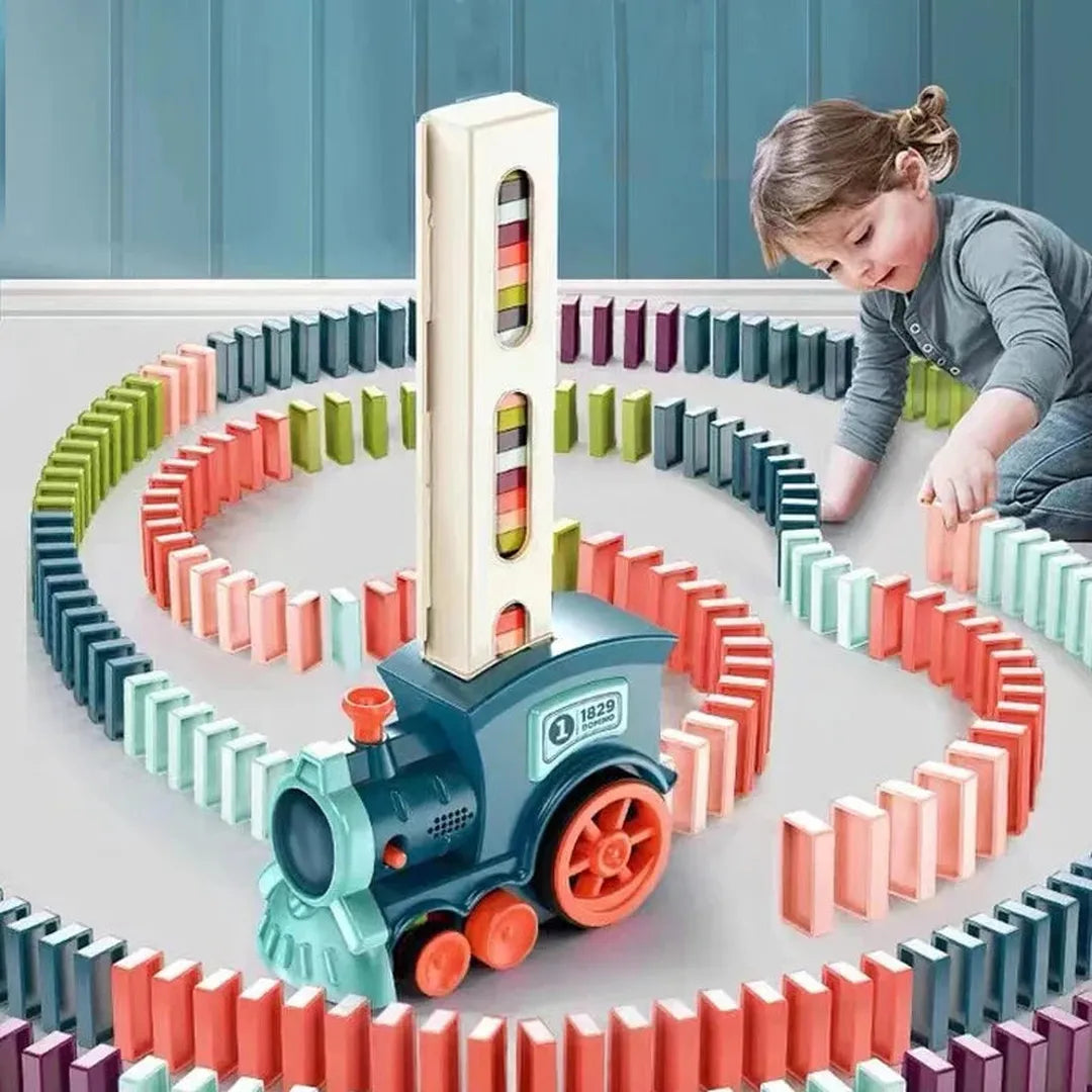 Domino Train Toy with Block Placement Mechanism