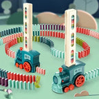 Trenino domino con meccanismo per posizionare i blocchi
