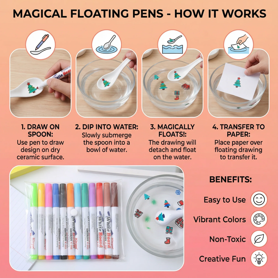 Floating Ink Drawing Marker Set with Water-Activated Effect