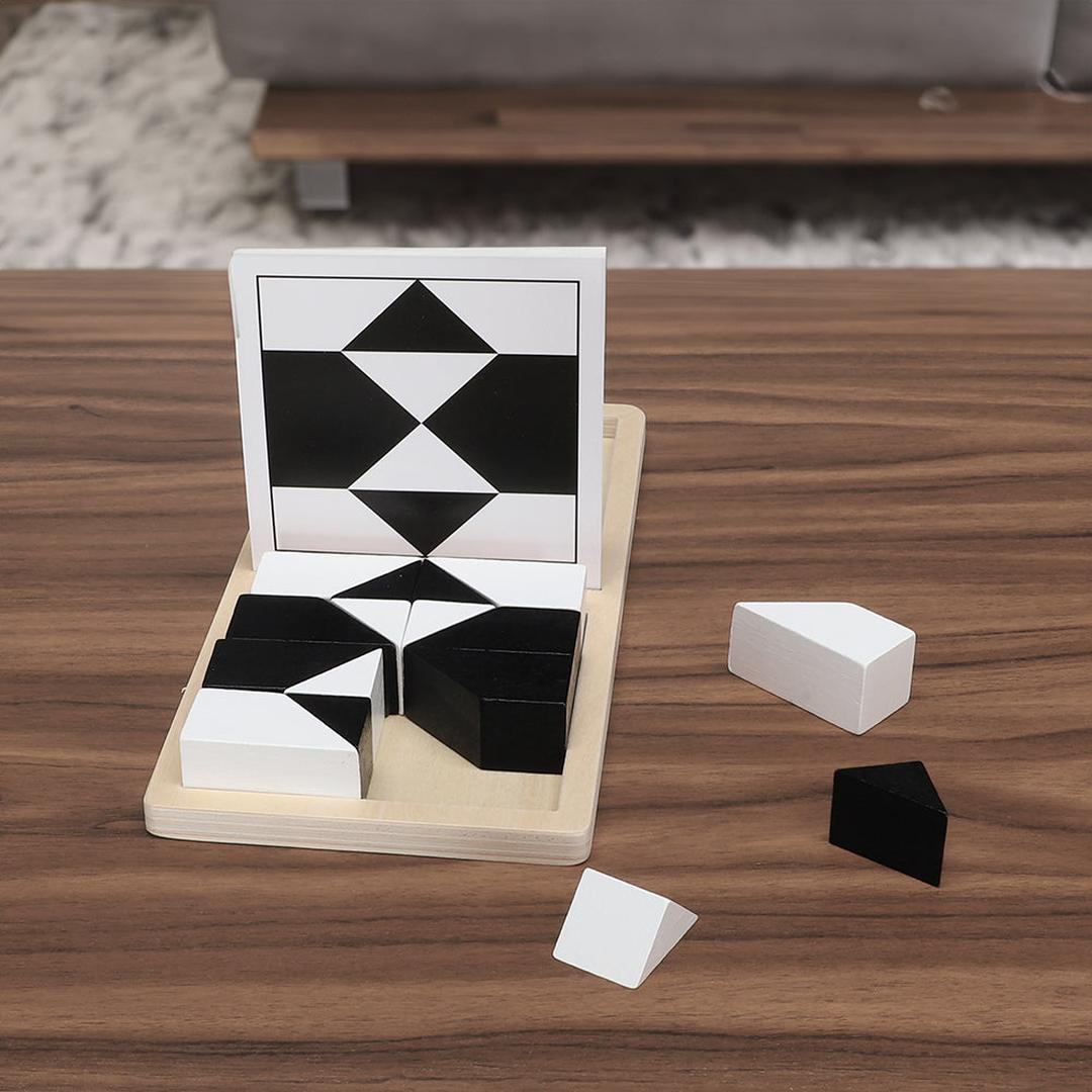 Dual Color Logic Puzzle Game with Geometric Blocks