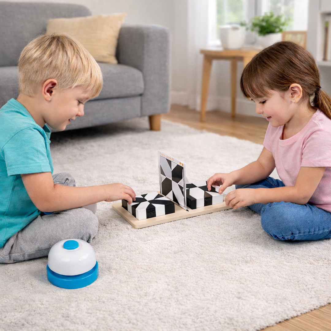 Dual Color Logic Puzzle Game with Geometric Blocks