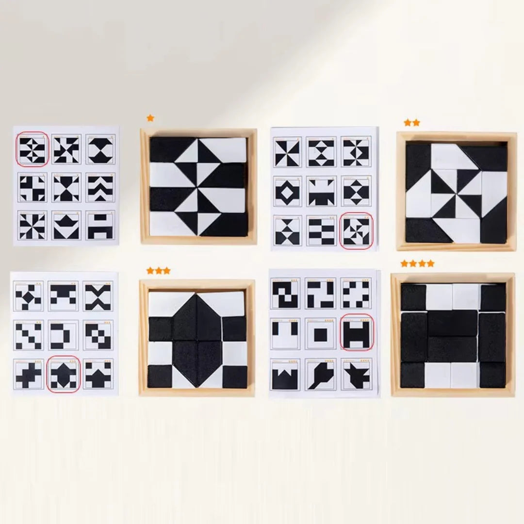 Dual Color Logic Puzzle Game with Geometric Blocks