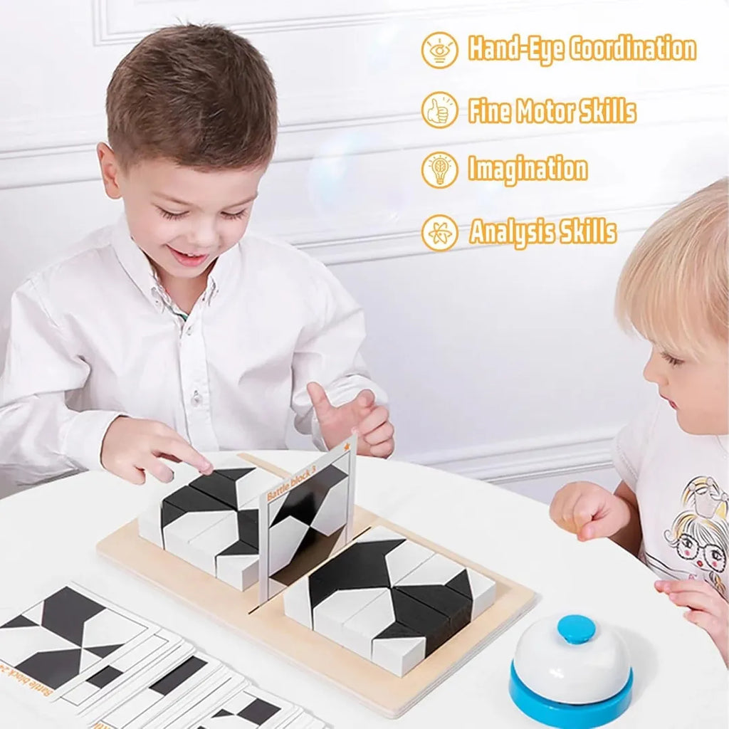 Dual Color Logic Puzzle Game with Geometric Blocks