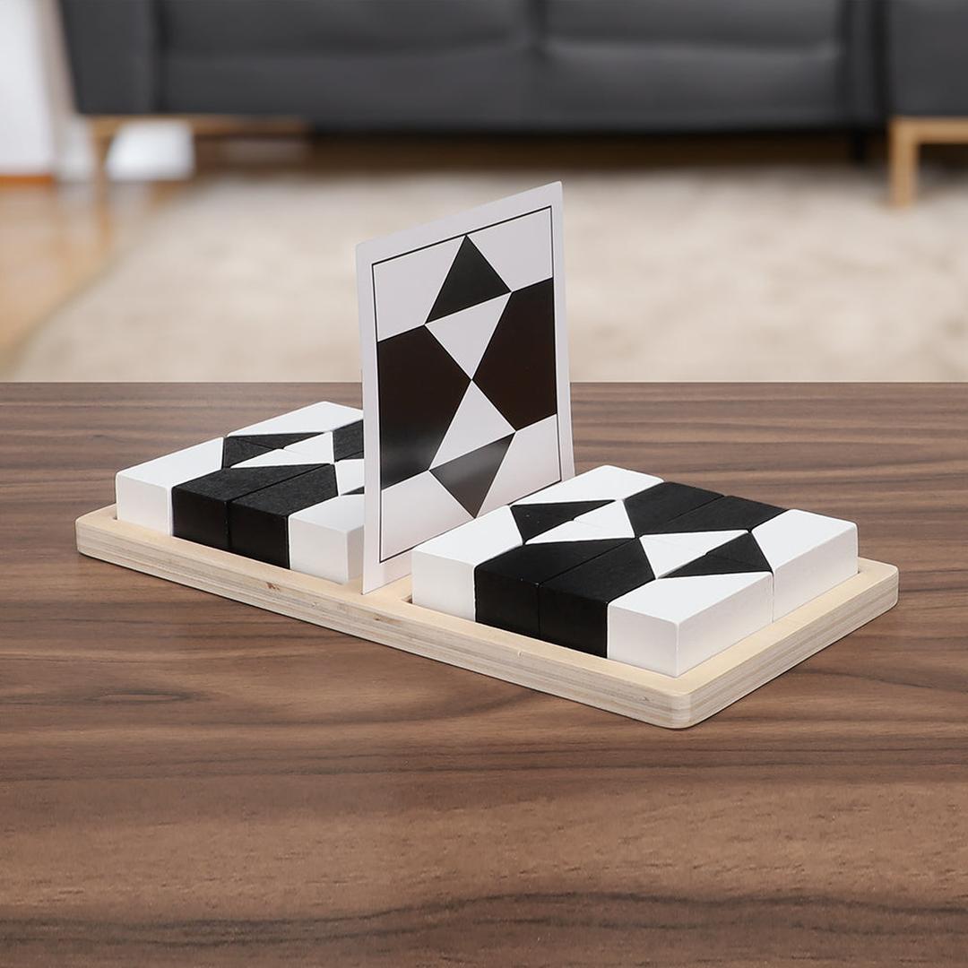 Dual Color Logic Puzzle Game with Geometric Blocks