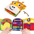 Fabric Busy Book with Giraffe Cover and Interactive Fastening Pages