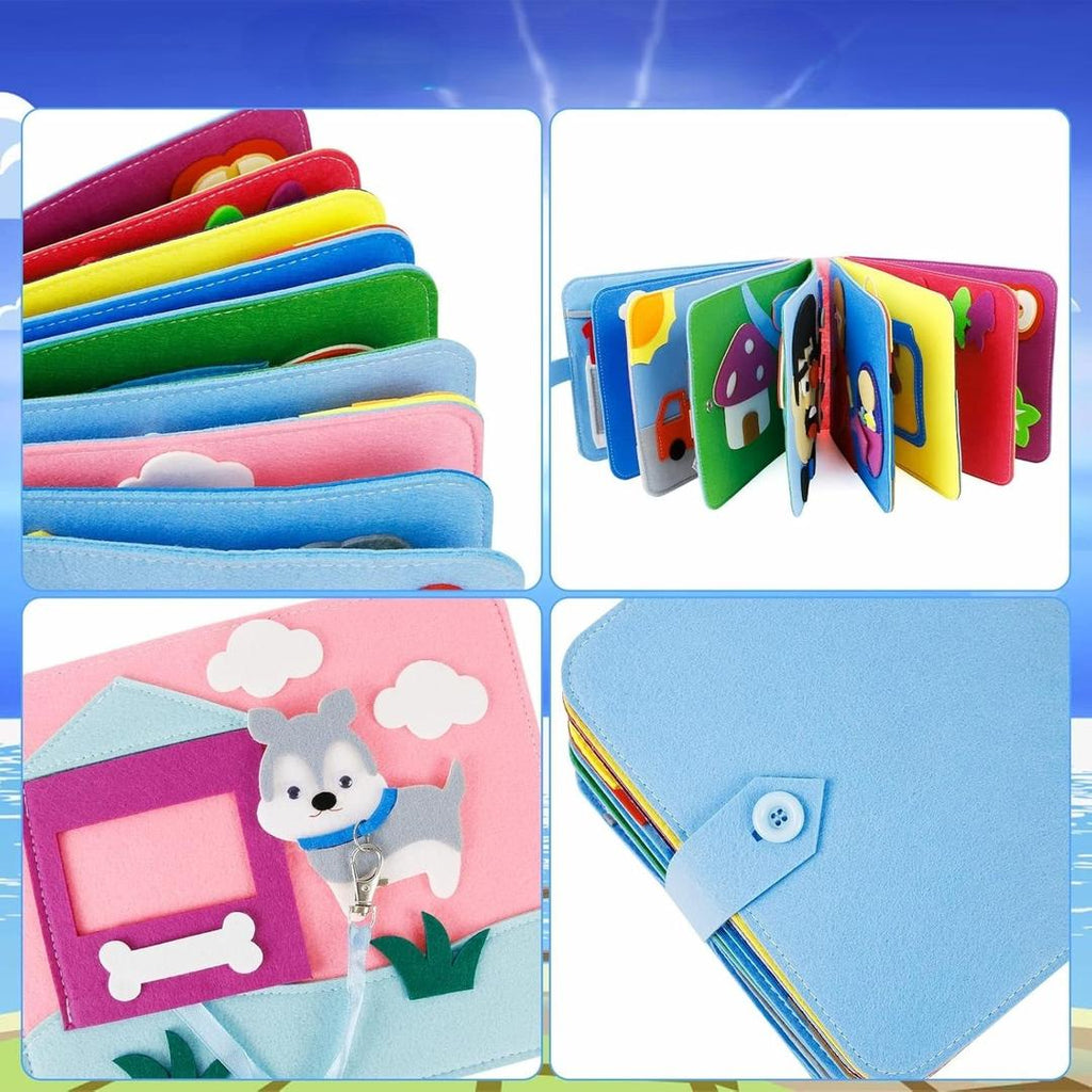 Felt Quiet Book with Interactive Fabric Pages