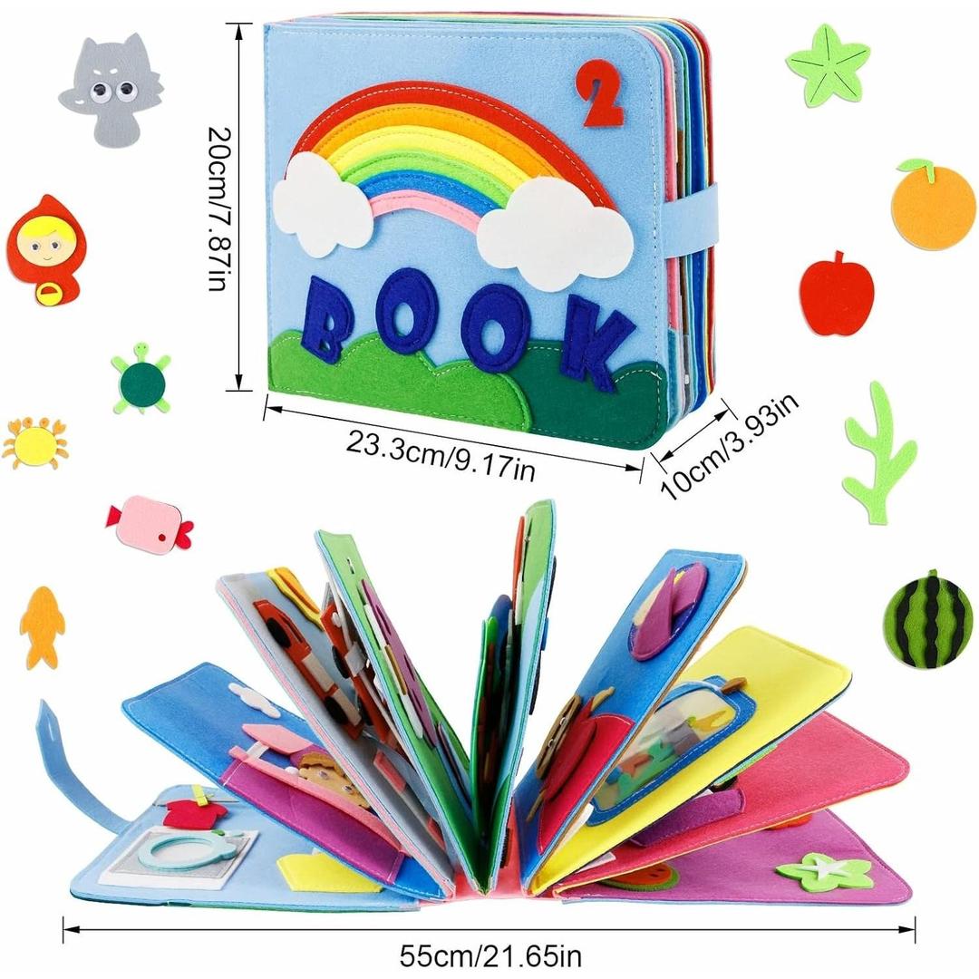 Felt Quiet Book with Interactive Fabric Pages