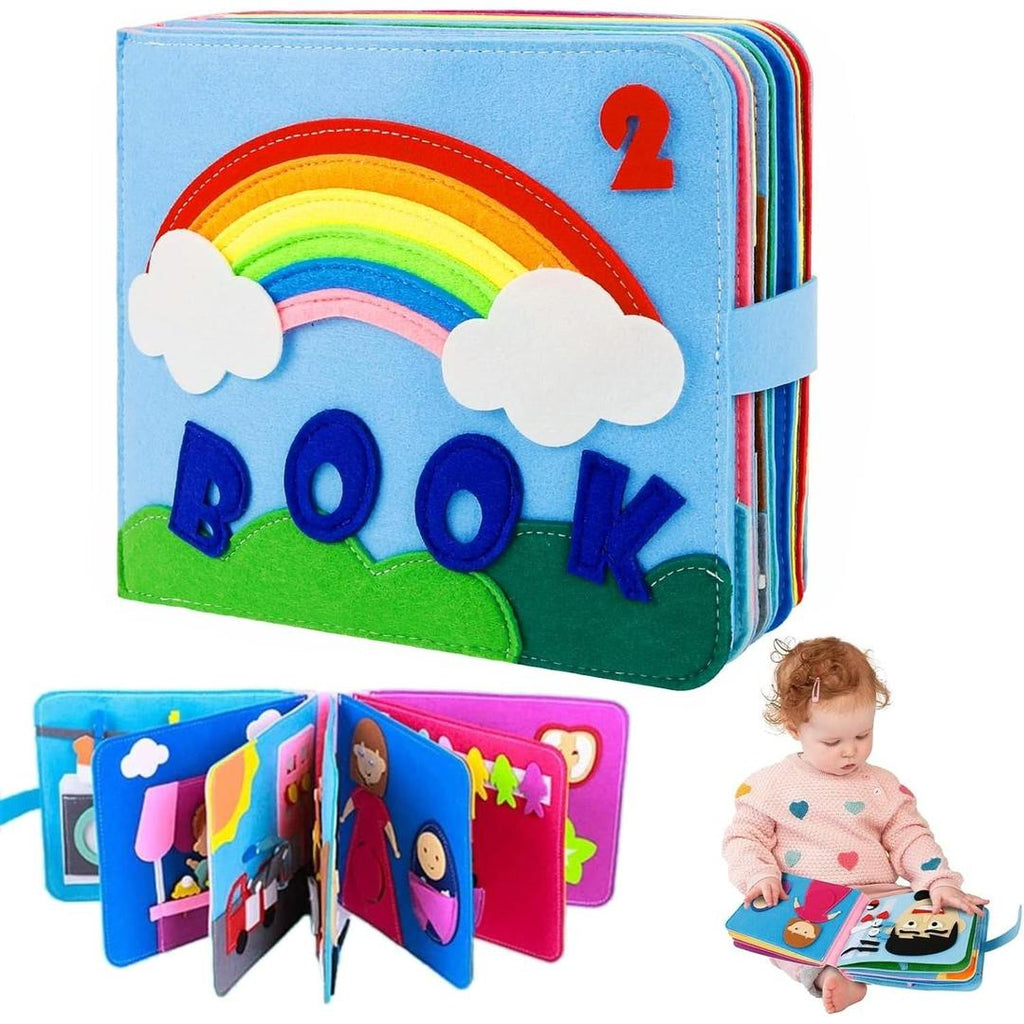 Felt Quiet Book with Interactive Fabric Pages