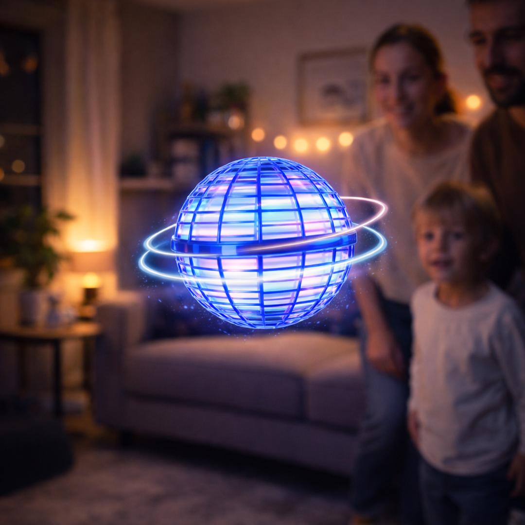 Flying ball toy with LED lighting