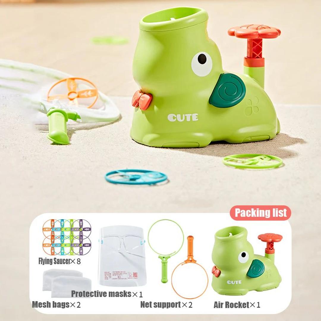 Flying Disc Launcher Toy with Manual Spin Activation