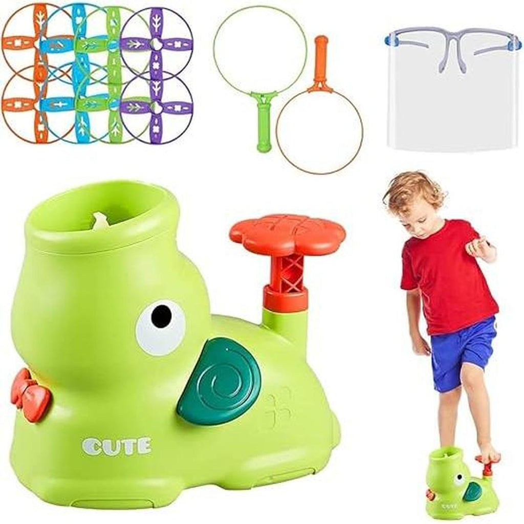 Flying Disc Launcher Toy with Manual Spin Activation