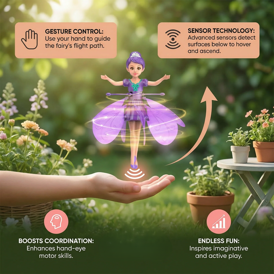 Flying Doll Toy with Rotating Wings