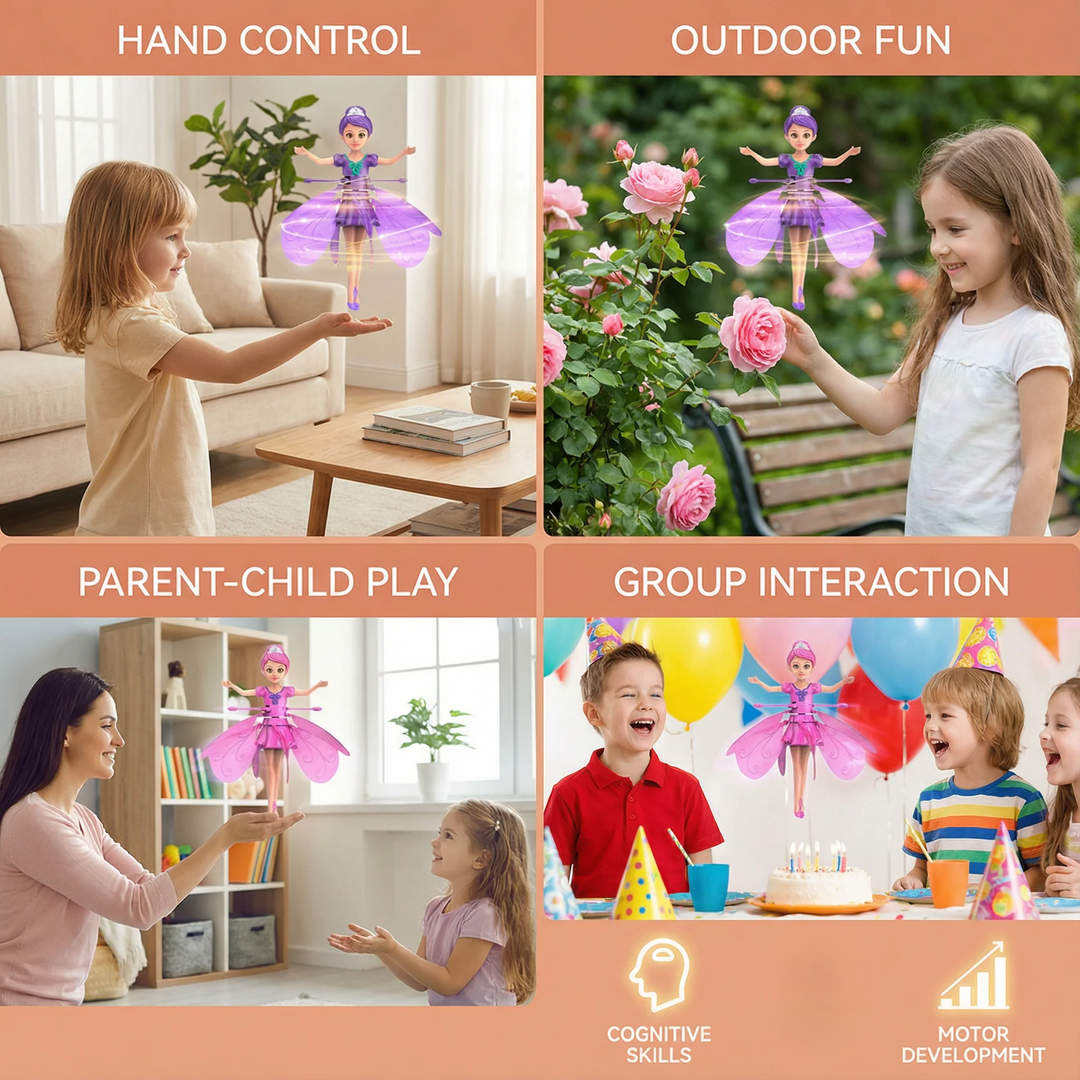 Flying Doll Toy with Rotating Wings