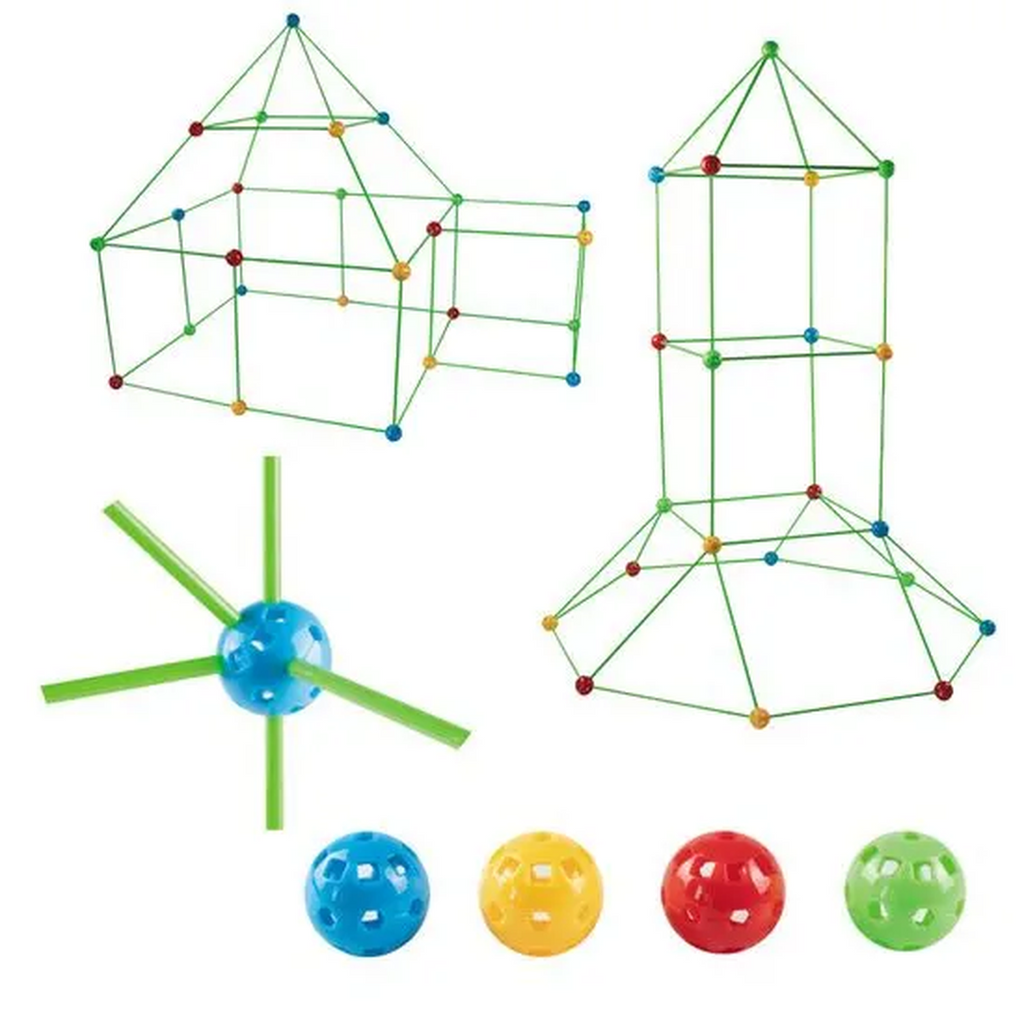 Fort Building Kit with Rod and Connector System