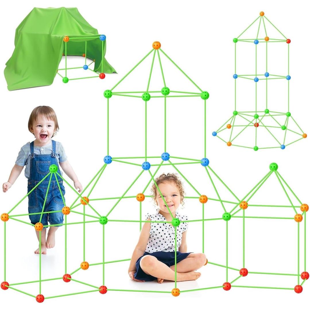 Fort Building Kit with Rod and Connector System