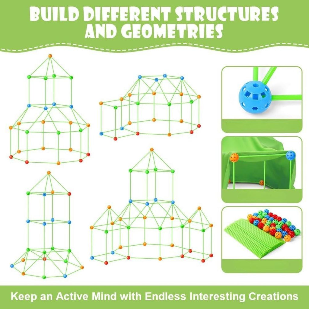 Fort Building Kit with Rod and Connector System