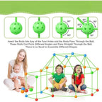Kit per costruire fortini con sistema di aste e connettori