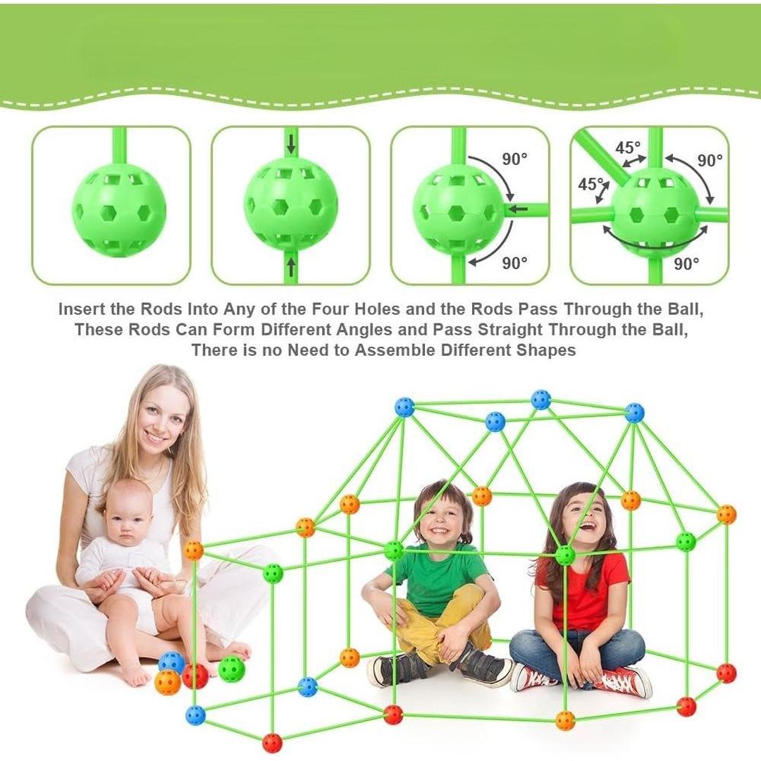 Fort Building Kit with Rod and Connector System