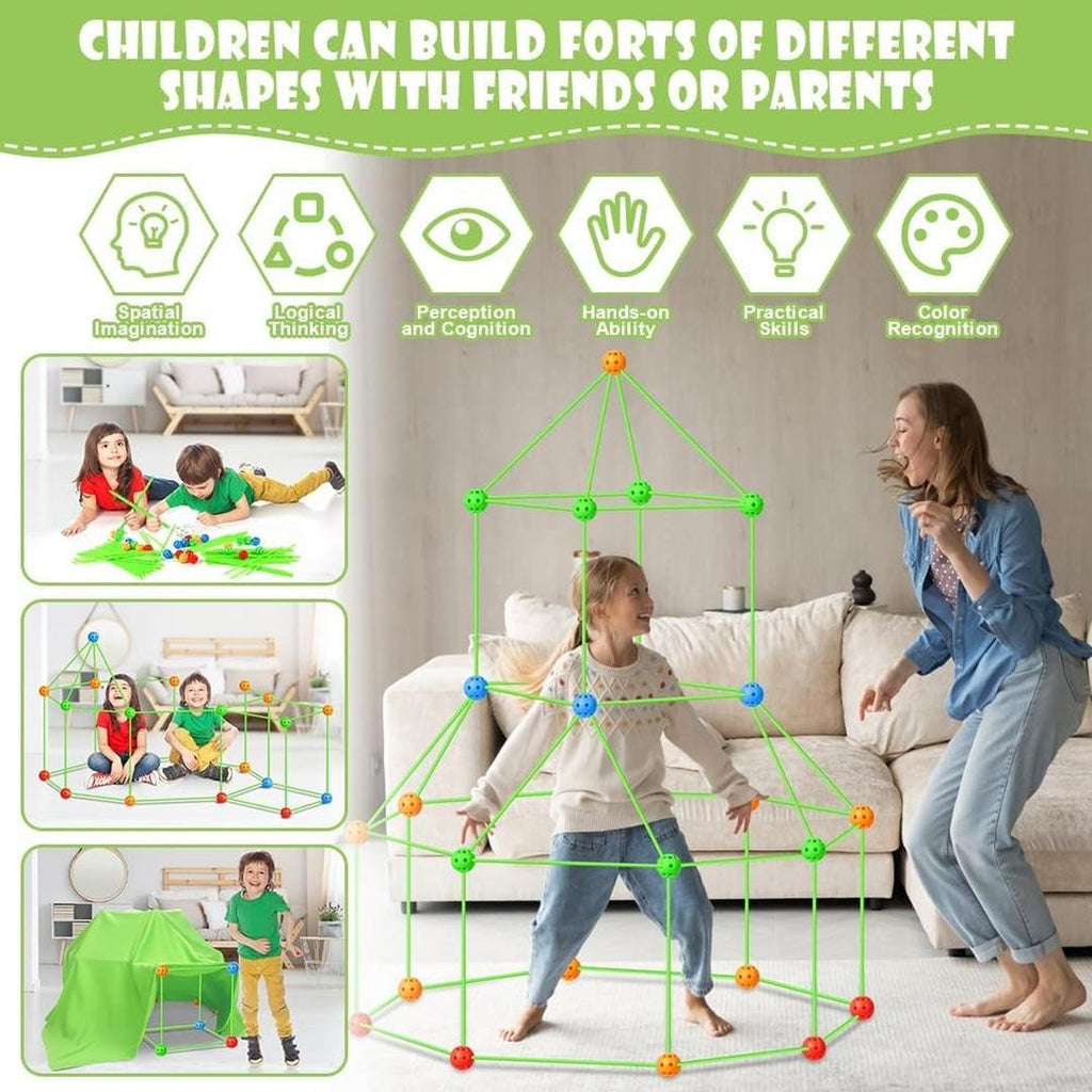 Fort Building Kit with Rod and Connector System
