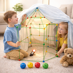 Kit per costruire fortini con sistema di aste e connettori
