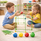 Kit per costruire fortini con sistema di aste e connettori