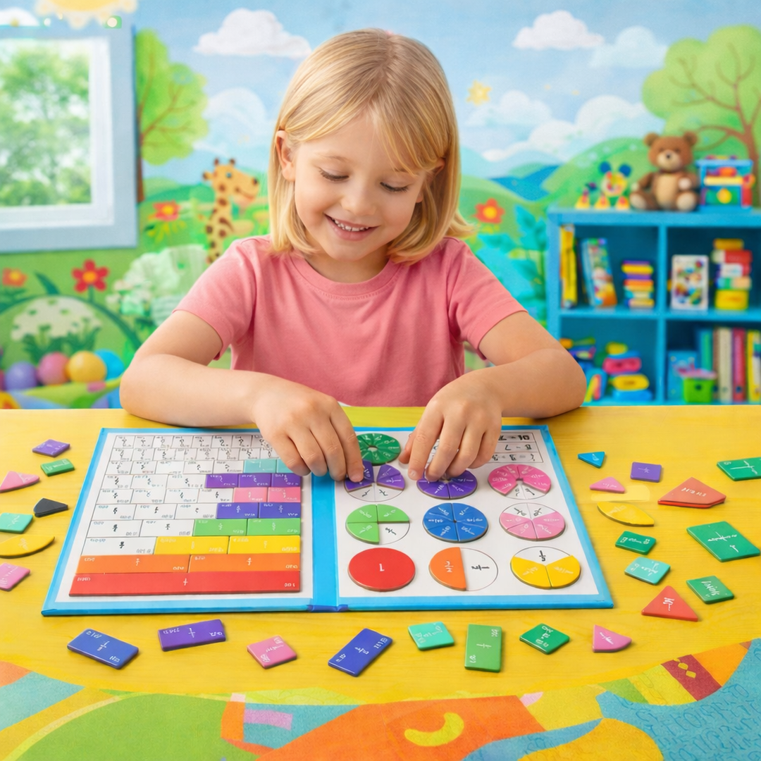 Magnetic Fraction Board Toy with Circular Pieces