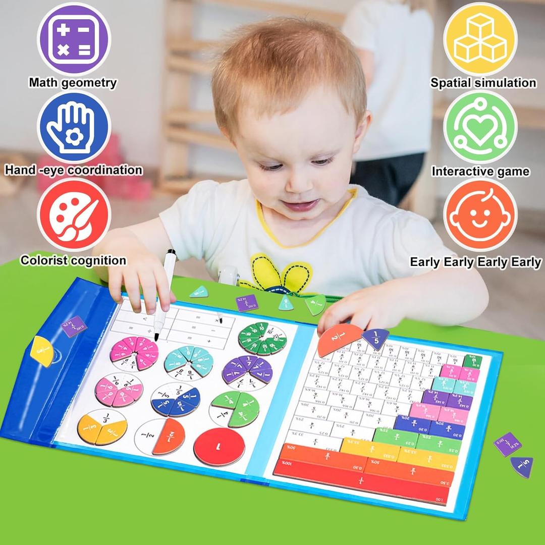 Magnetic Fraction Board Toy with Circular Pieces