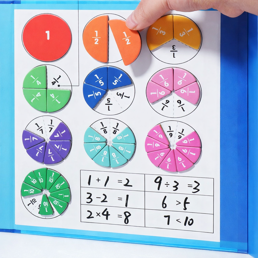 Magnetic Fraction Board Toy with Circular Pieces
