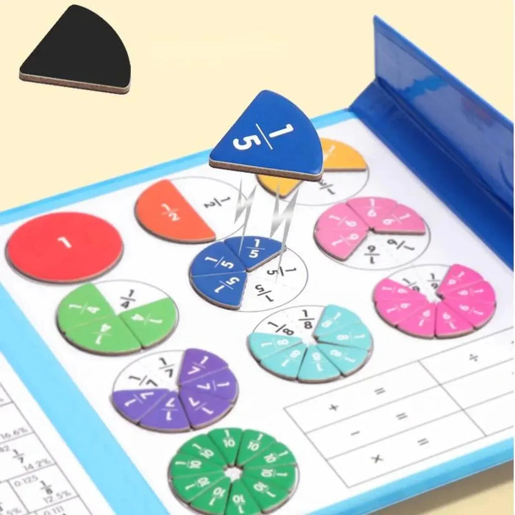 Magnetic Fraction Board Toy with Circular Pieces