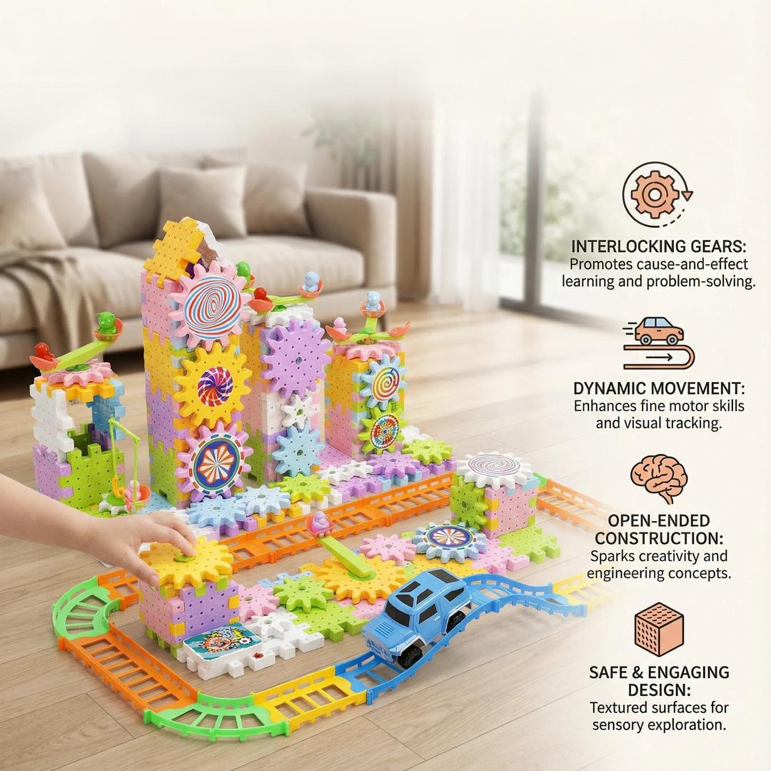Montessori Gear Building Blocks Set