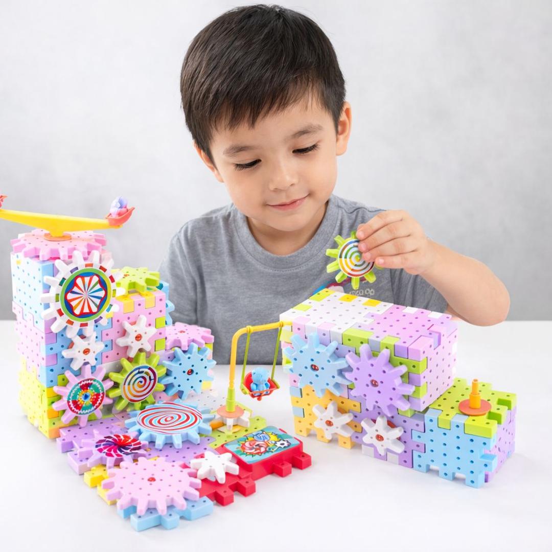 Montessori Gear Building Blocks Set