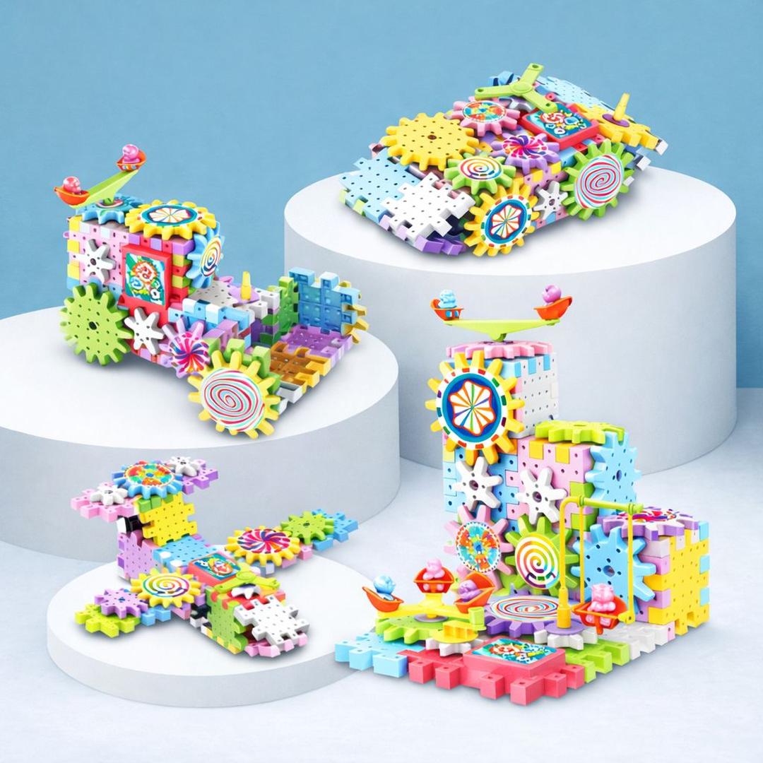 Montessori Gear Building Blocks Set