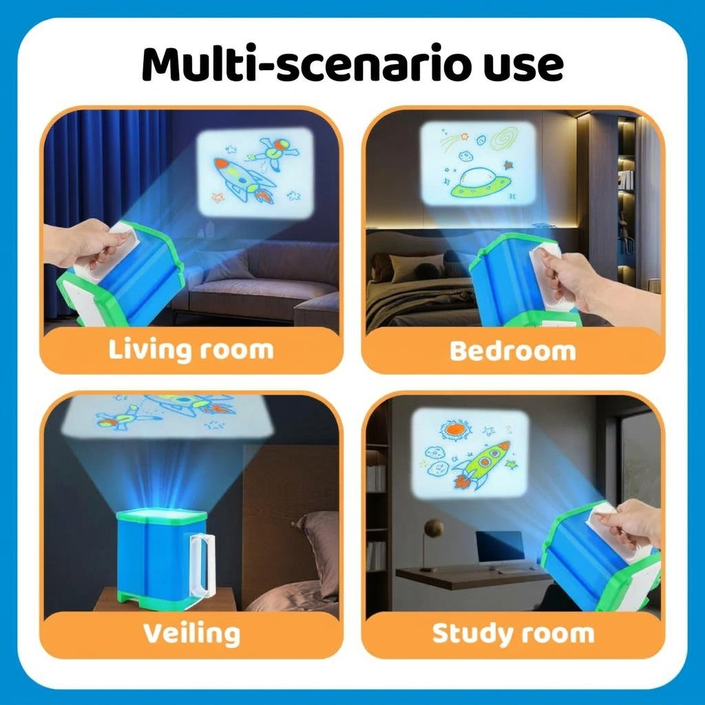 Children's 3D Picture Learning Projector - Drawing Board Doodle Toy