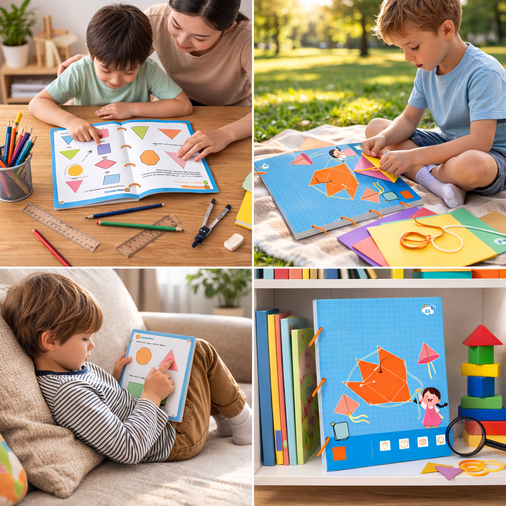 Geometry Activity Book with Foldable Shape Components