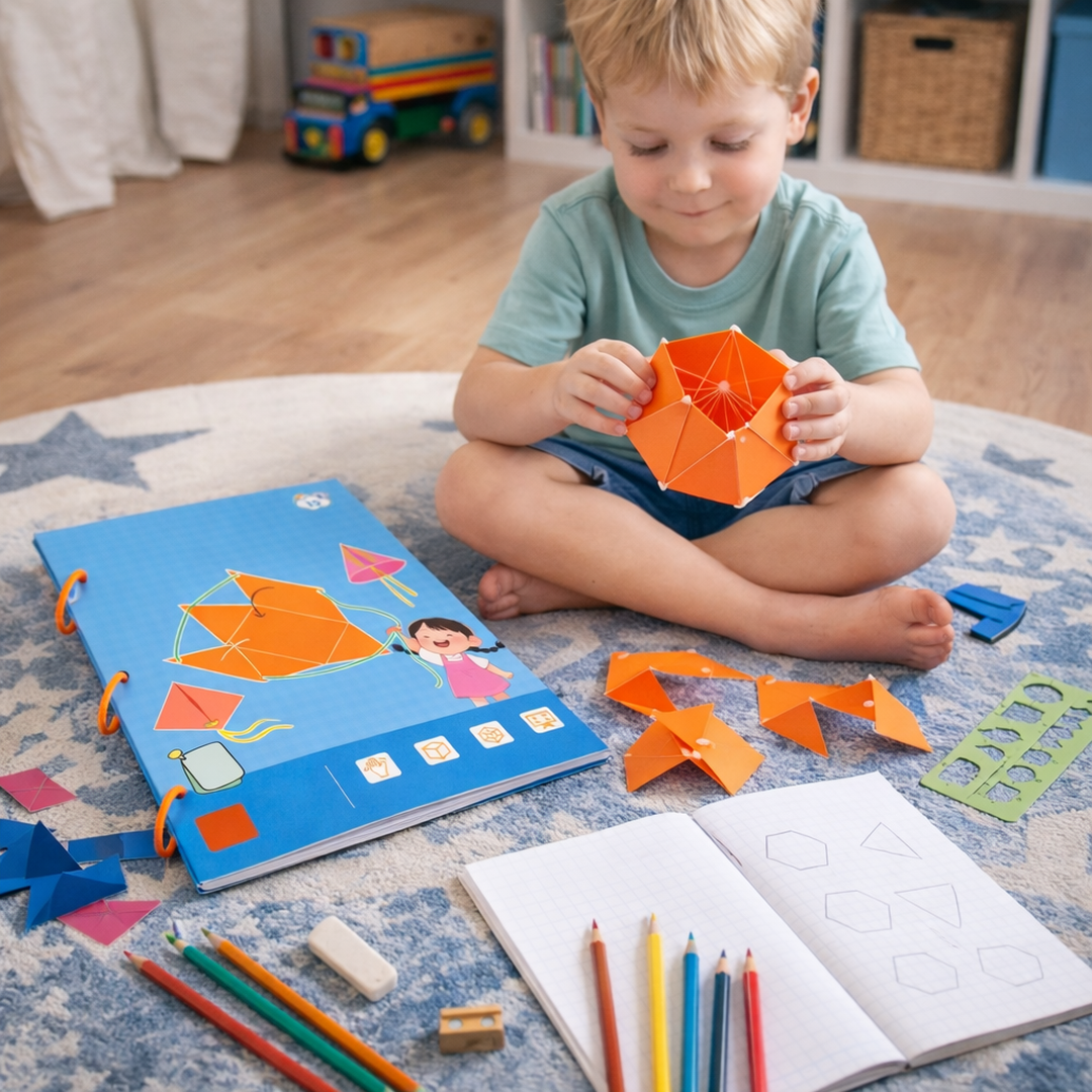 Geometry Activity Book with Foldable Shape Components