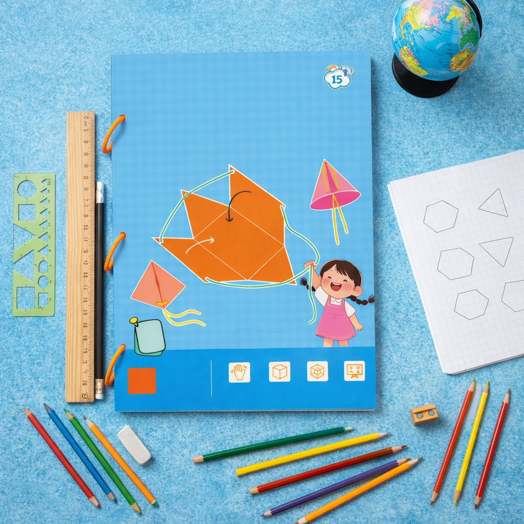 Geometry Activity Book with Foldable Shape Components