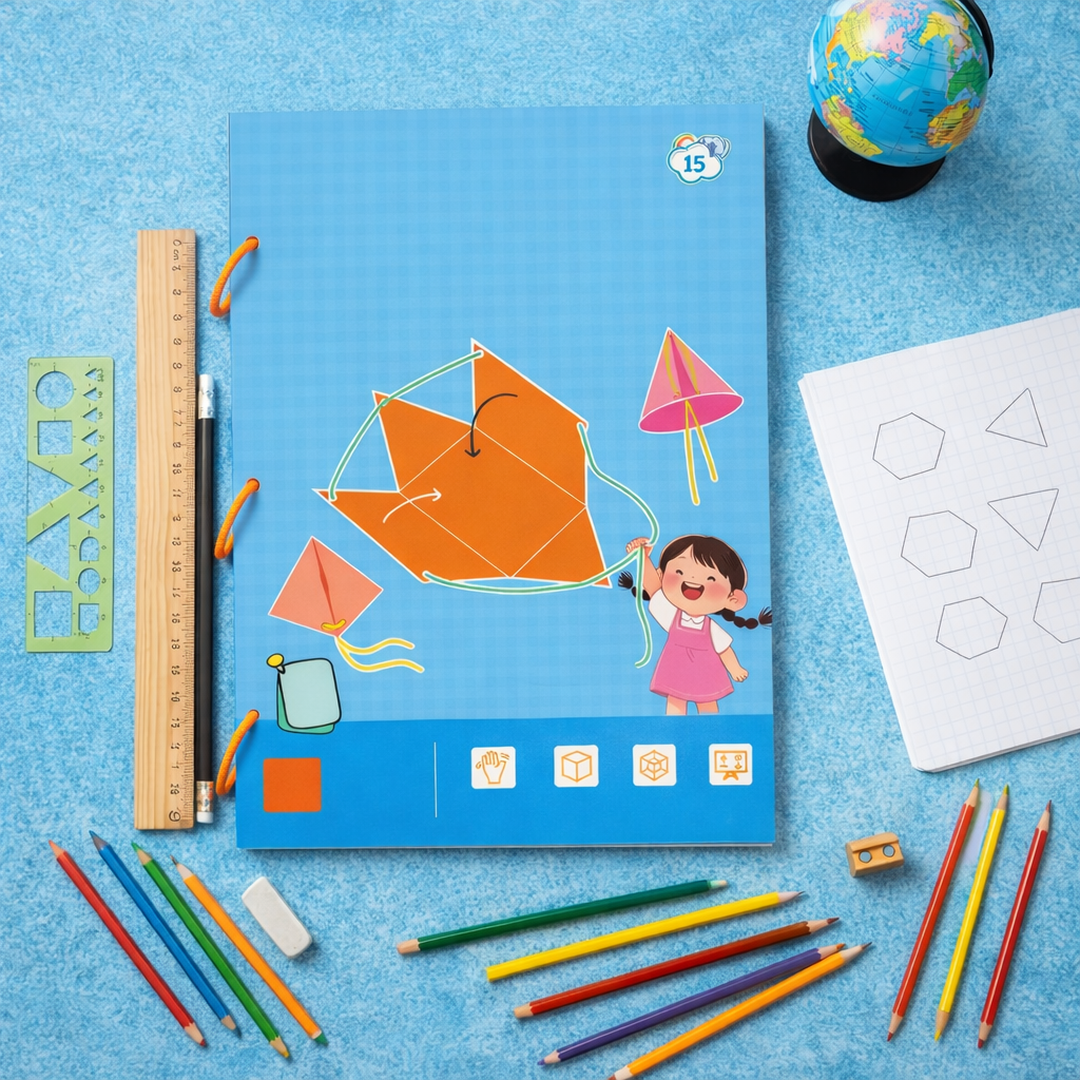 Geometry Activity Book with Foldable Shape Components