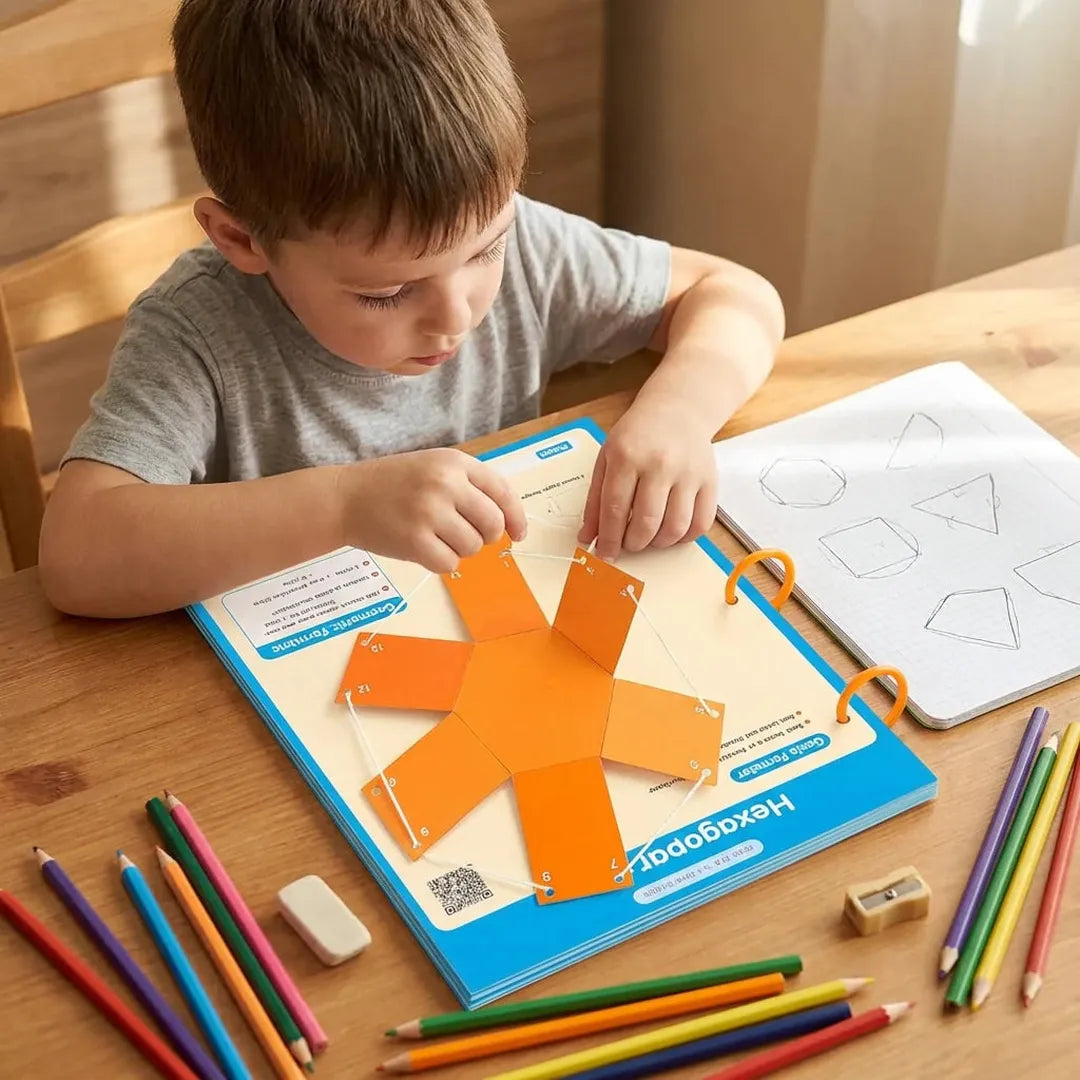 Geometry Activity Book with Foldable Shape Components